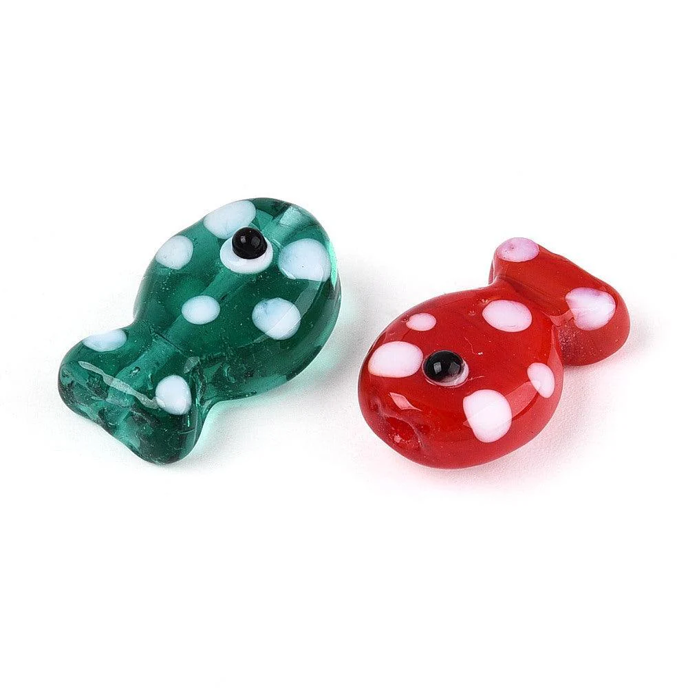 Kraal Vis lampwork 20mm- per stuk - Image 3