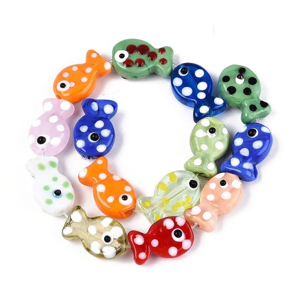 Kraal Vis lampwork 20mm- per stuk - Image 4