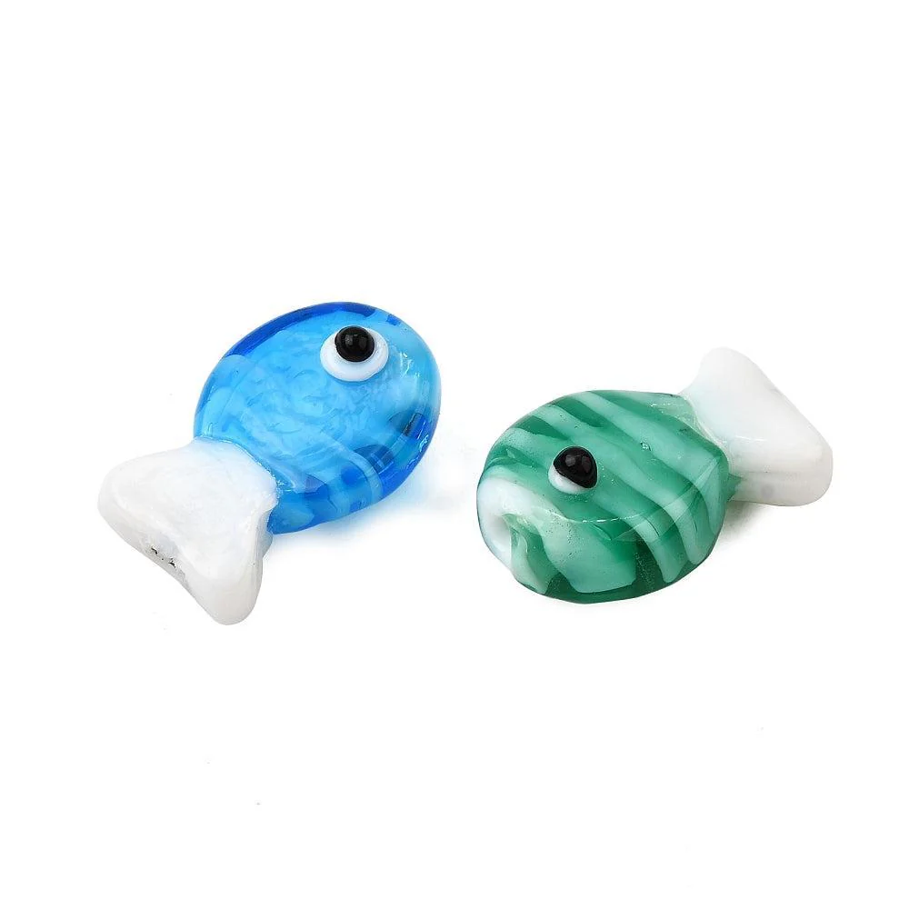 Kraal Vis lampwork 20mm- per stuk - Image 3