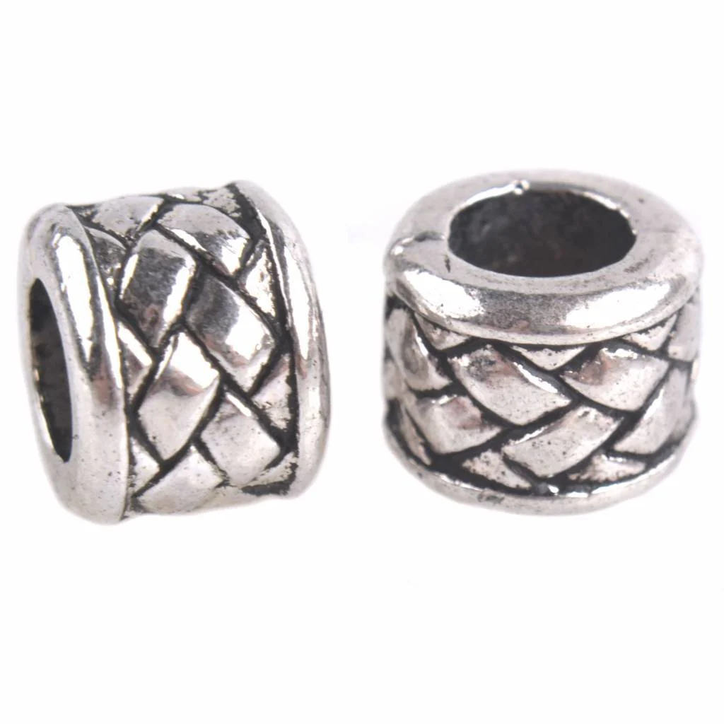 Kraal vlecht Ø5,5mm Zilver 10x8mm - 4 stuks