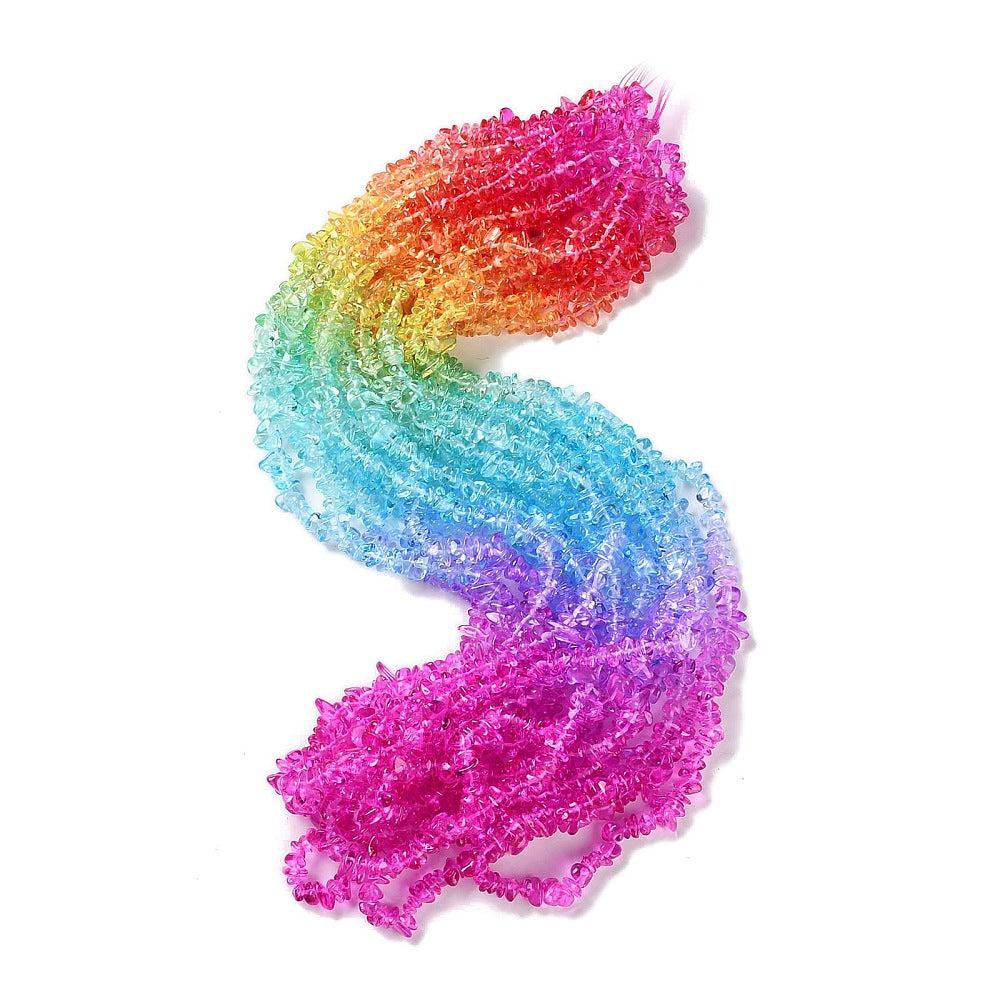 Kralen chips rainbow 4x10mm- ± 35cm - Image 2