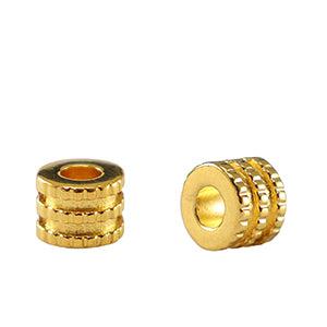 Kralen DQ metaal tubes Goud 5x7mm