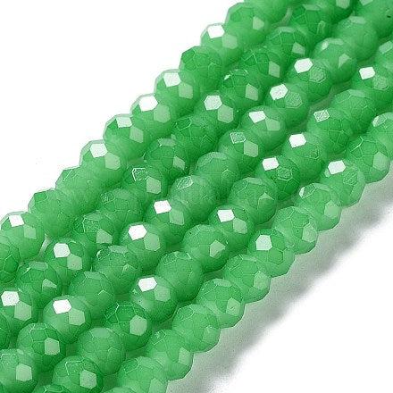 Kralen imitatie jade facet sea green 6x5mm- per 85 stuks