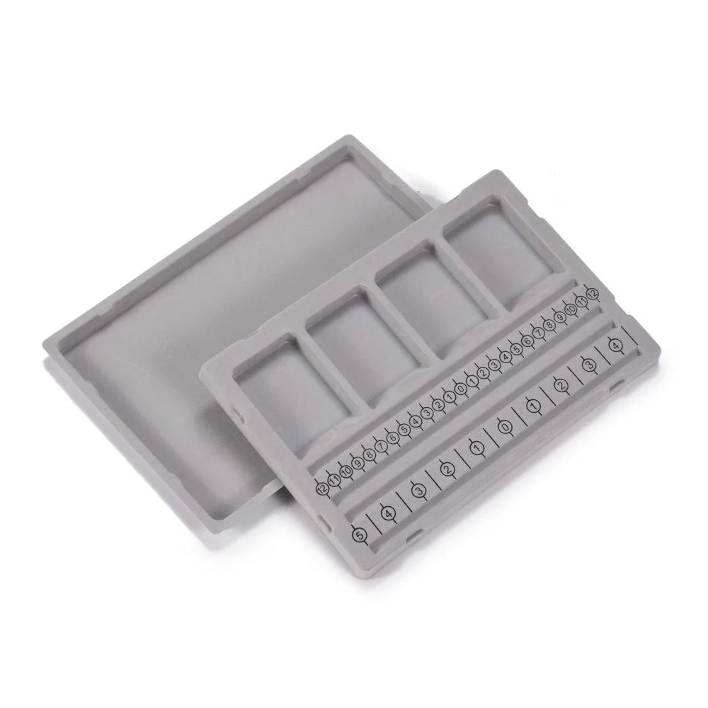 Kralenbord afmetingen vakjes met deksel A4 grijs 29x20cm - Image 2