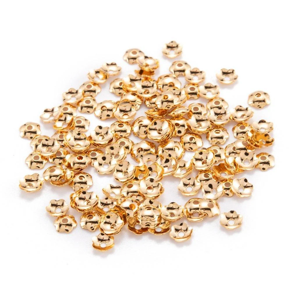 Kralenkapje bloem 18K Goud 4mm - 20 stuks - Image 2
