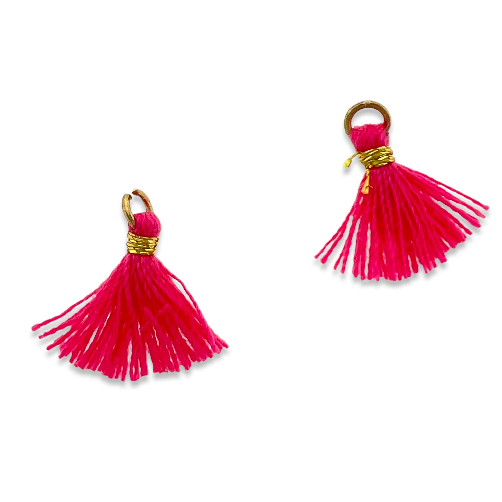 Kwastje ±12mm goud Roze - per 2 stuks