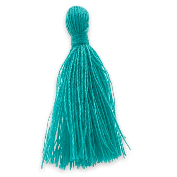 Kwastje ±30mm Turquoise blauw - per stuk