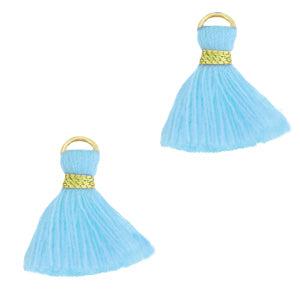 Kwastje Gold-light blue 15mm