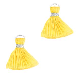 Kwastje Silver-Freesia Yellow 18mm
