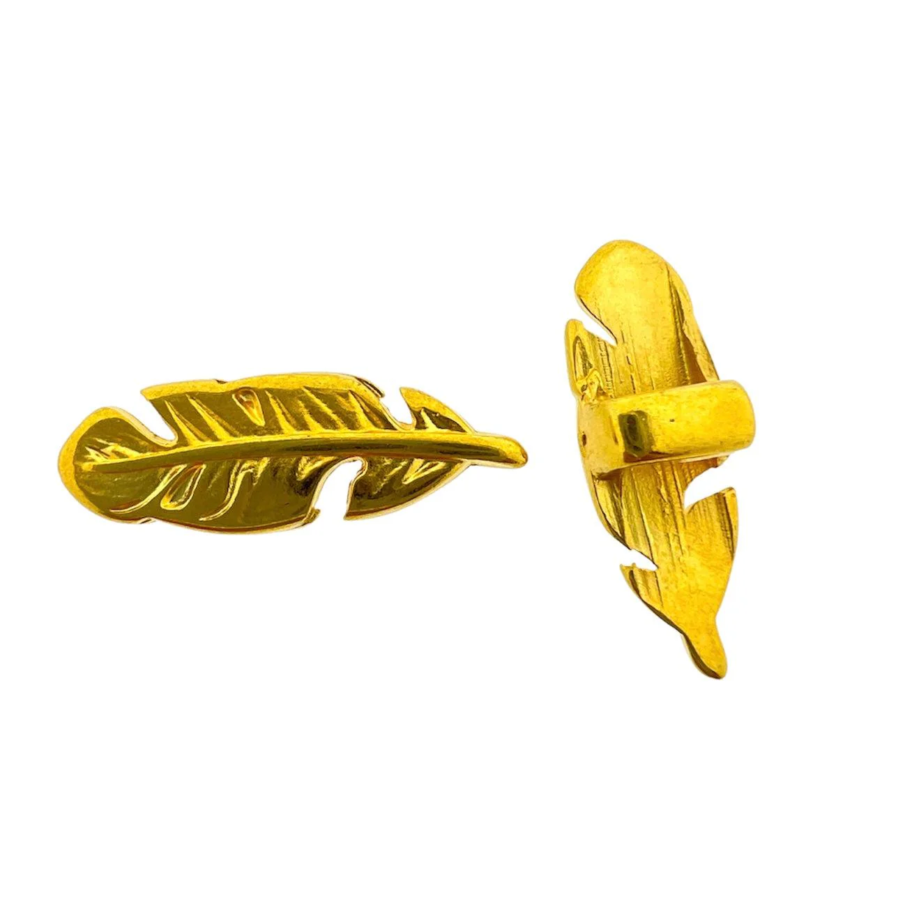 Leerschuiver veer goud 21x7.3mm DQ