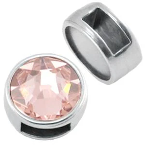 Leerschuiver voor swarovski SS34 of 7mm Ø5x2mm Zilver DQ