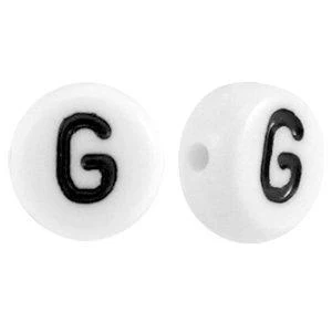 Acryl Letterkraal G wit 7mm - 10 stuks
