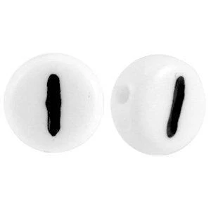 Acryl Letterkraal I wit 7mm - 10 stuks