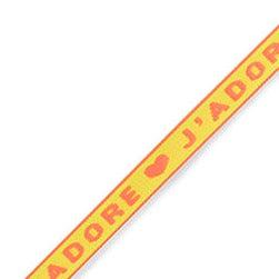 Lint met tekst "j'adore" Neon yellow-orange