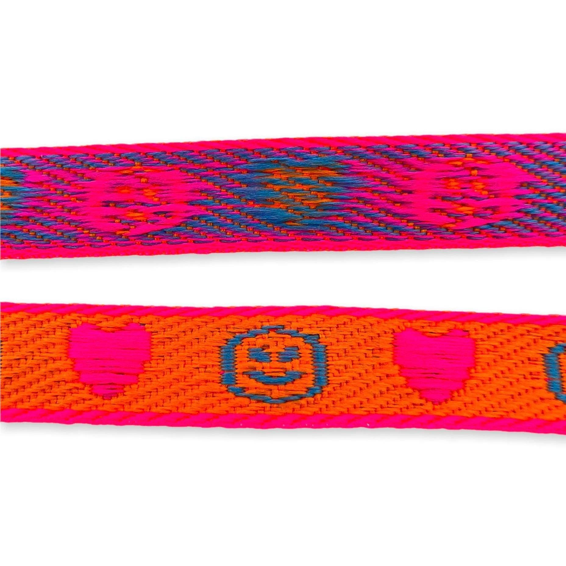 Lint smiley Pink-orange-blue - 1 meter