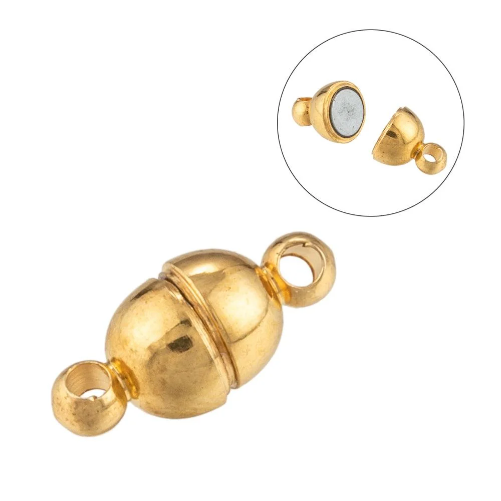 Magneetsluiting rond Goud 11x5mm - per stuk - Image 2
