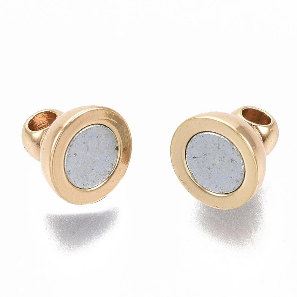 Magneetsluiting rond Goud 18K Gold plated 12x6mm - Image 2