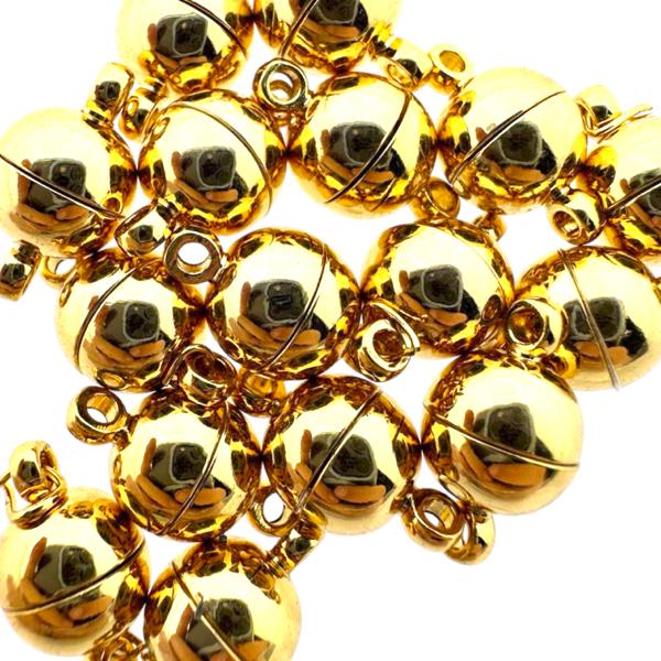 Magneetsluiting rond goud 24K 6mm - per stuk