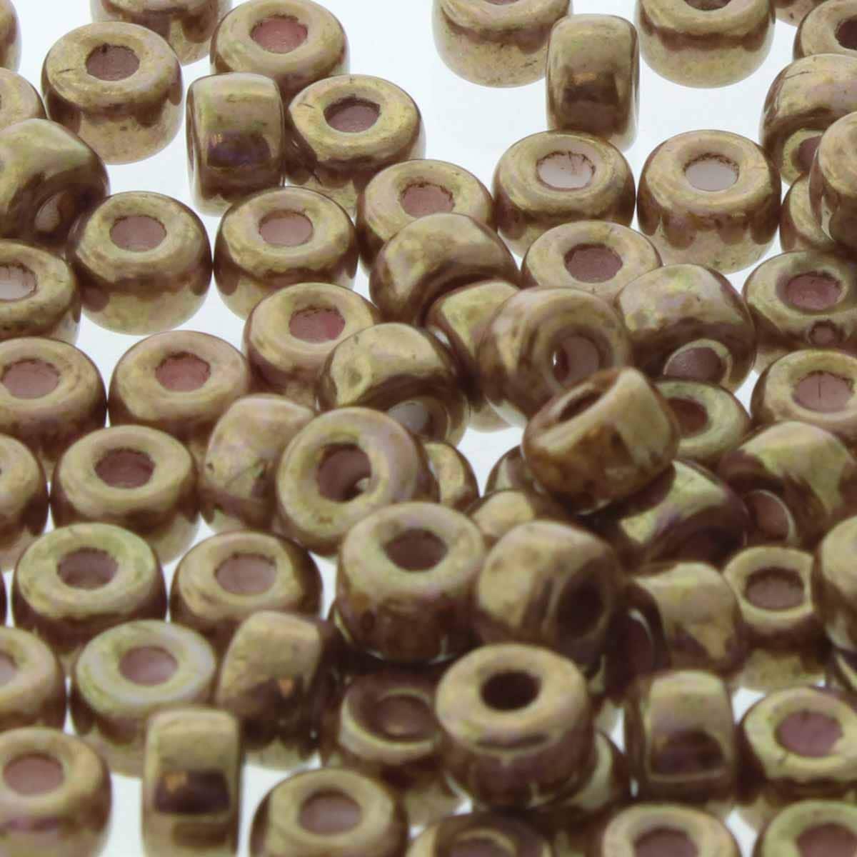 Matubo kralen Ø2mm Chalk bronze luster 2/0 (6mm) - ±22 stuks
