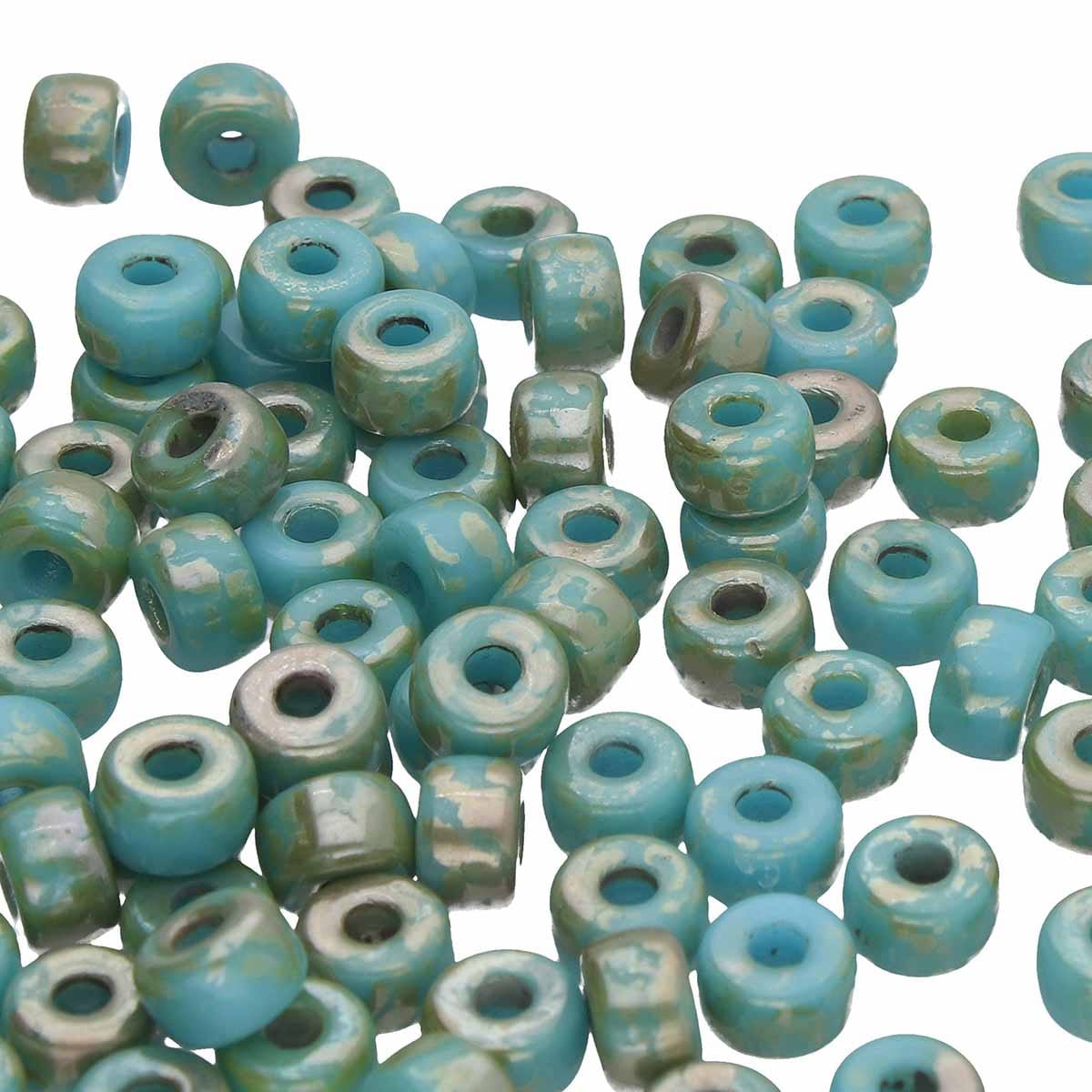 Matubo kralen Ø2mm Turquoise blue rembrandt 2/0 (6mm) - ±22 stuks