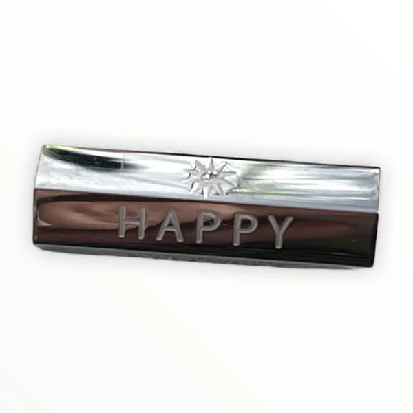 Message beads hexagon Dreamer happy RVS zilver 25x9mm - Image 2