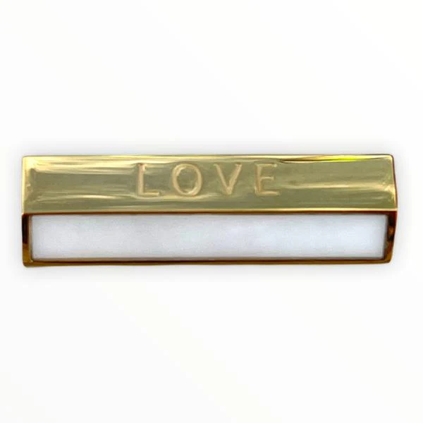 Message beads hexagon Love pearl RVS goud 25x9mm - Image 2