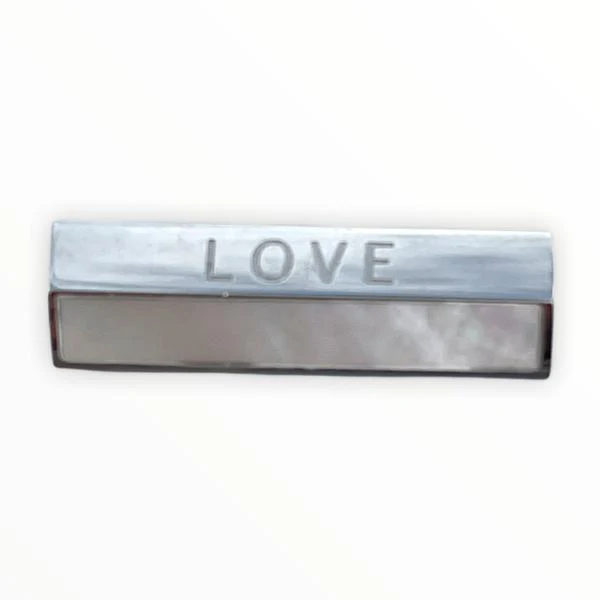 Message beads hexagon Love pearl RVS zilver 25x9mm - Image 2