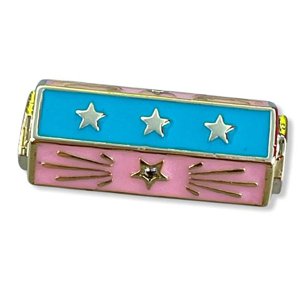 Message beads hexagon Star 18K gold plated 22x10mm - Image 2