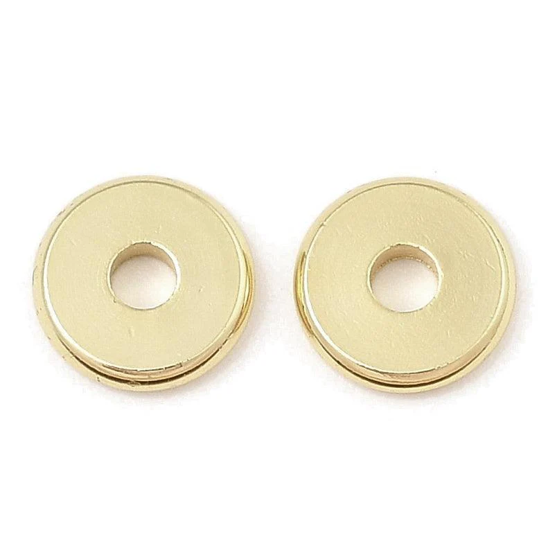 Messing Spacer Kraaltje Plat Rond Goud 4x1mm - per stuk - Image 2