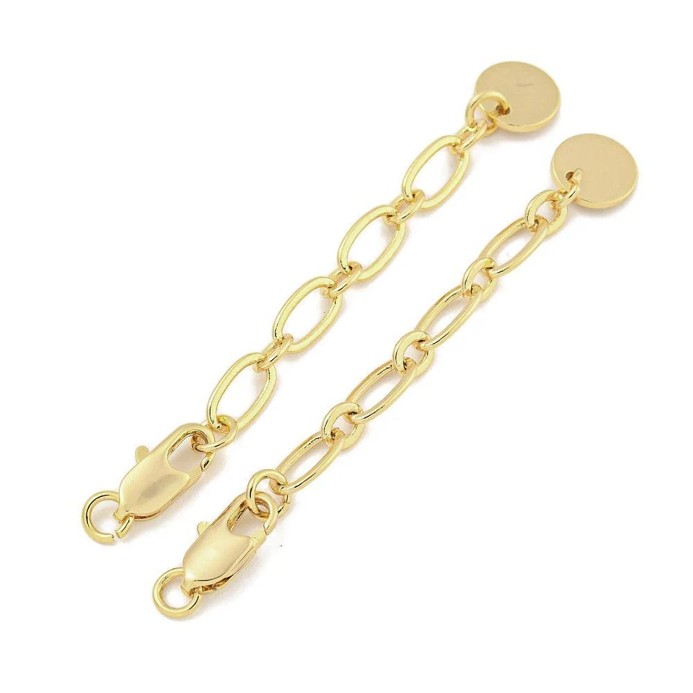 Messing Verlengketting Eindschakel Goud 4mm - per stuk - Image 2