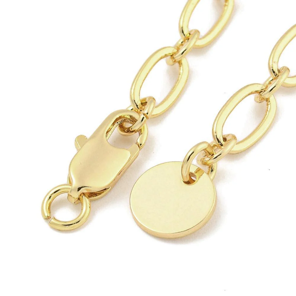 Messing Verlengketting Eindschakel Goud 4mm - per stuk - Image 3
