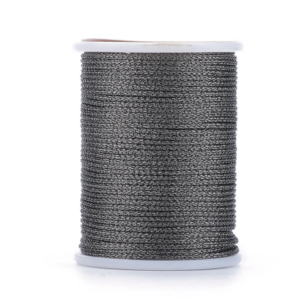 Metallic koord 1mm klosje Dark grey - 6,5 meter - Image 2