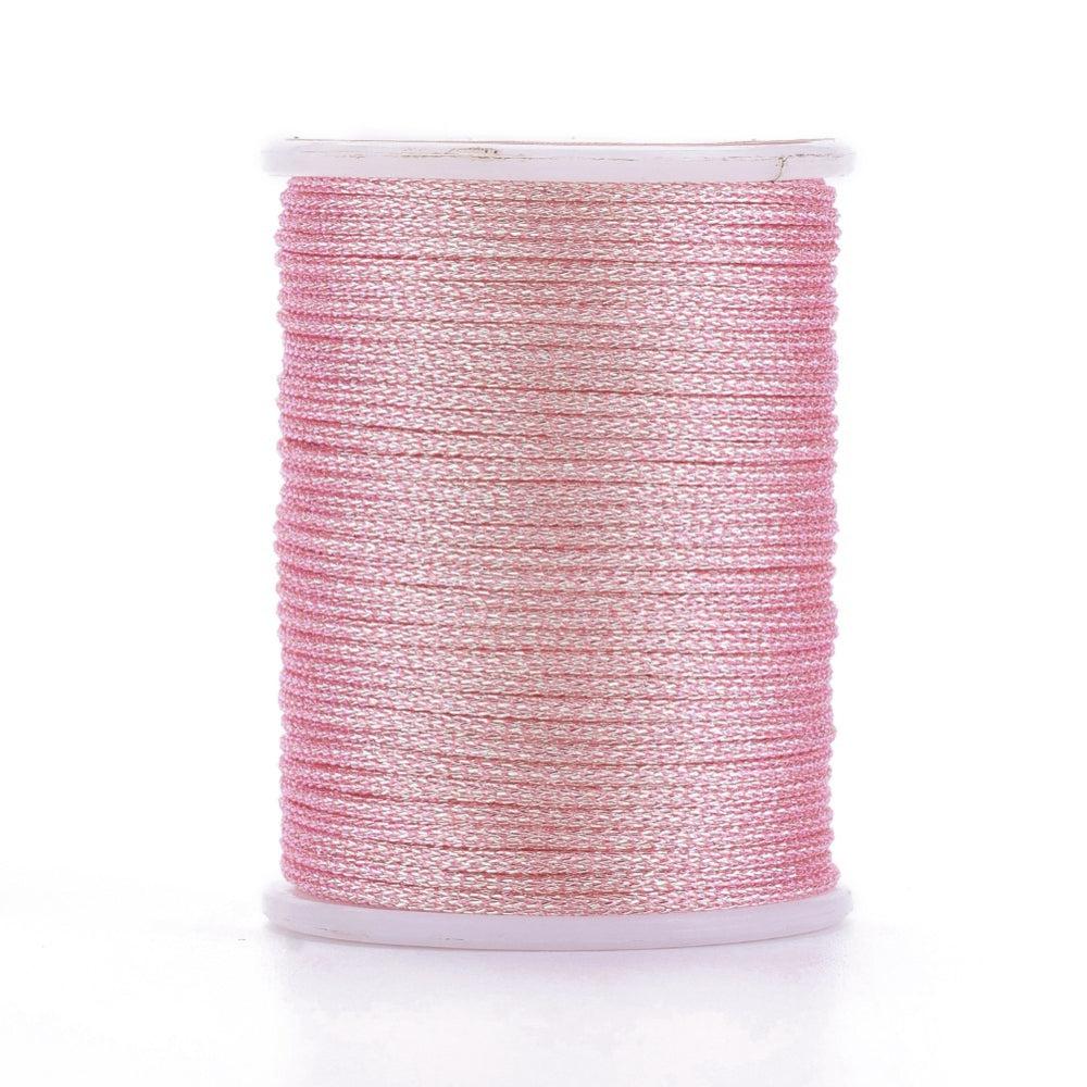 Metallic koord 1mm klosje Pink - 6,5 meter - Image 2
