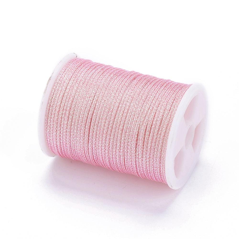 Metallic koord 1mm klosje Pink - 6,5 meter - Image 3