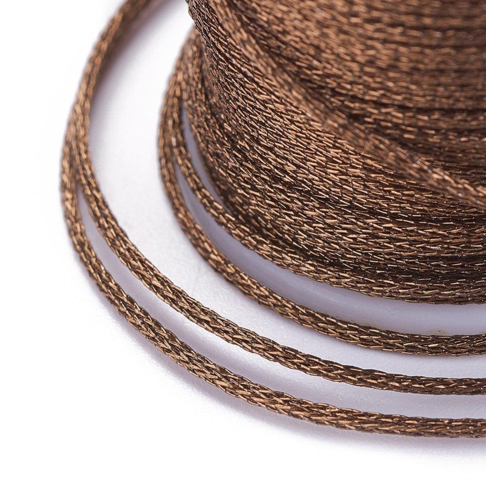 Metallic koord 1mm klosje Sienna - 6,5 meter