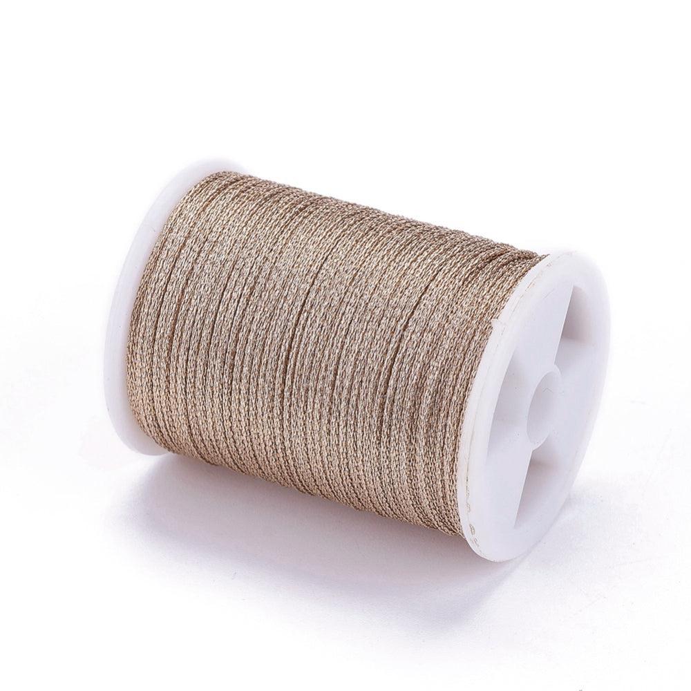 Metallic koord 1mm klosje Tan - 6,5 meter - Image 2