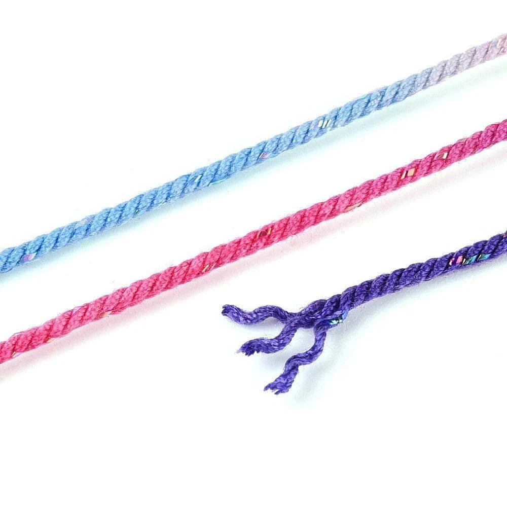 Metallic koord twisted 1mm Blauw / Paars / Roze - per 2 meter - Image 2