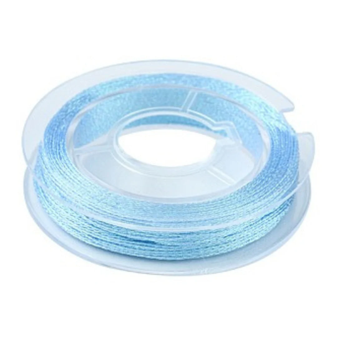 Metallic macramé koord 0.3mm blauw rolletje - 20 meter