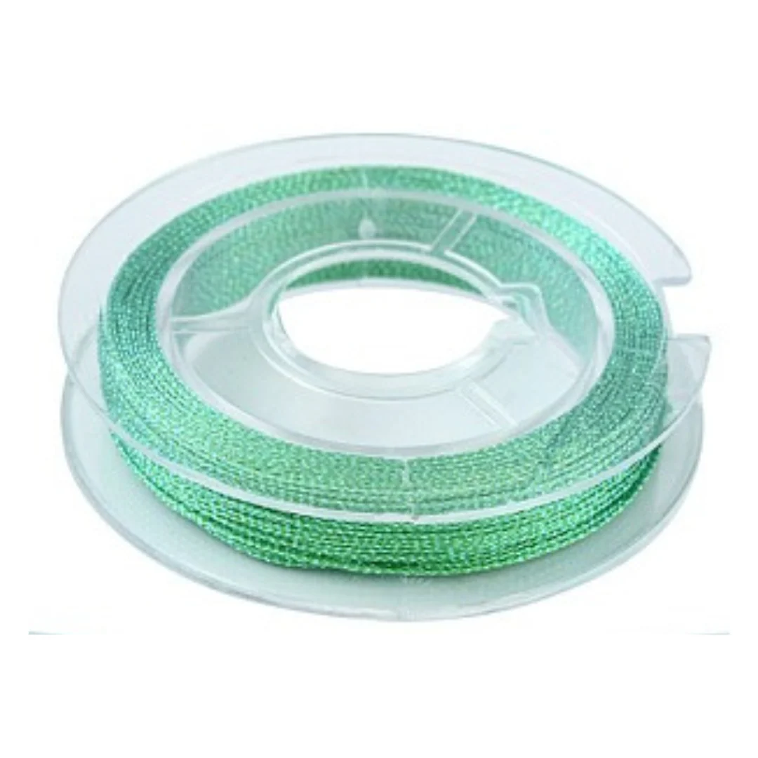 Metallic macramé koord 0.3mm donkergroen rolletje - 20 meter