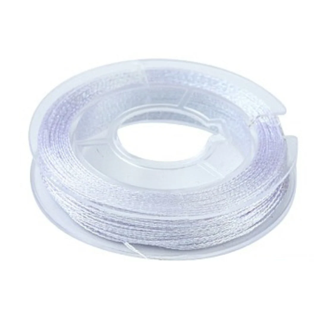 Metallic macramé koord 0.3mm lila rolletje - 20 meter