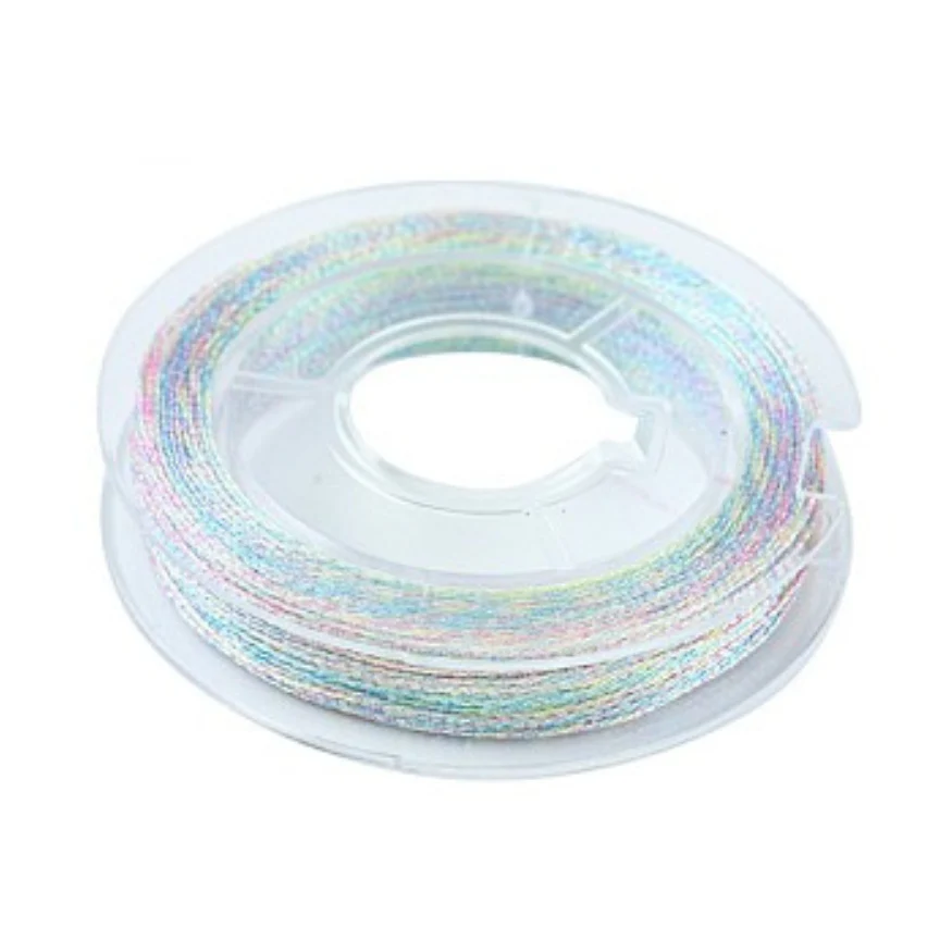 Metallic macramé koord 0.3mm multicolour 2 rolletje - 20 meter
