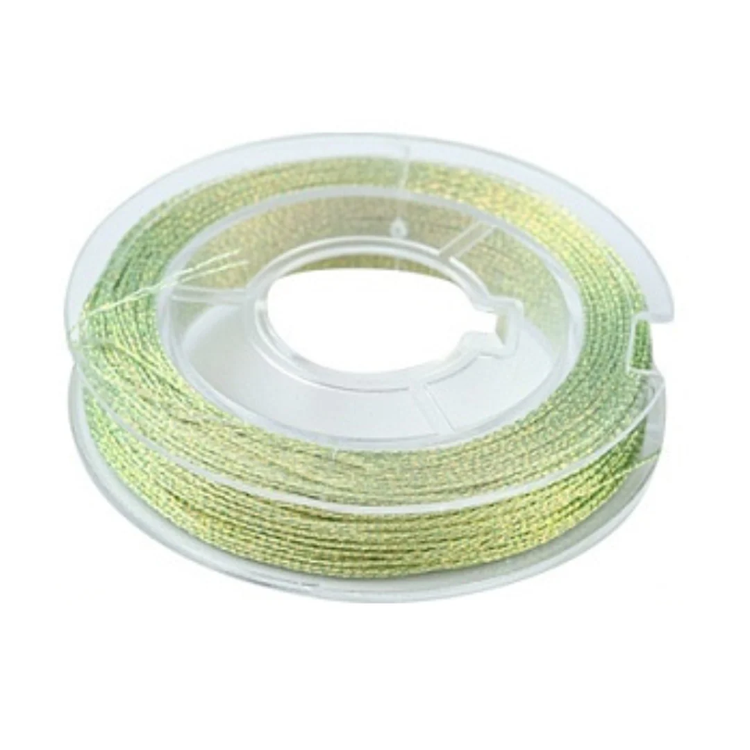 Metallic macramé koord 0.3mm groen rolletje - 20 meter