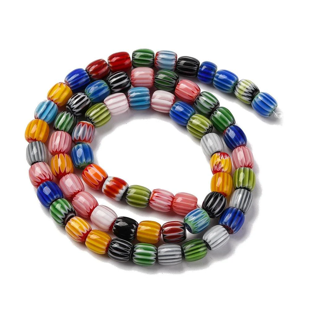 Millefiori kralen tube Multicolour 6mm - per streng - Image 2