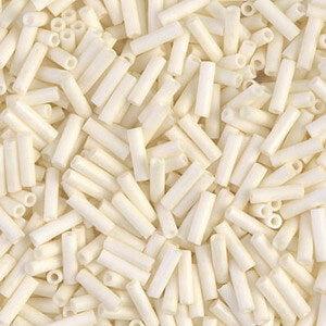 Miyuki bugles 6mm Matte opaque cream - 5 gram