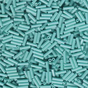 Miyuki bugles 6mm Opaque turquoise green - 5 gram