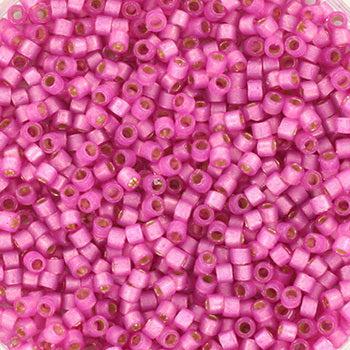 Miyuki Delica DB-2174 Duracoat semi frosted silverlined dyed pink parfait 11/0 - 4 gram