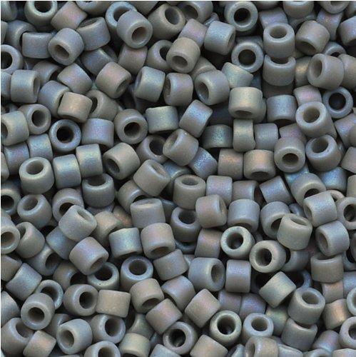 Miyuki Delica DB-882 Opaque Light Grey AB Matted 11/0 - 4 gram - Image 2