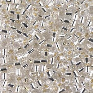 Miyuki Delica silverlined crystal cilinder 8/0- 4 gram