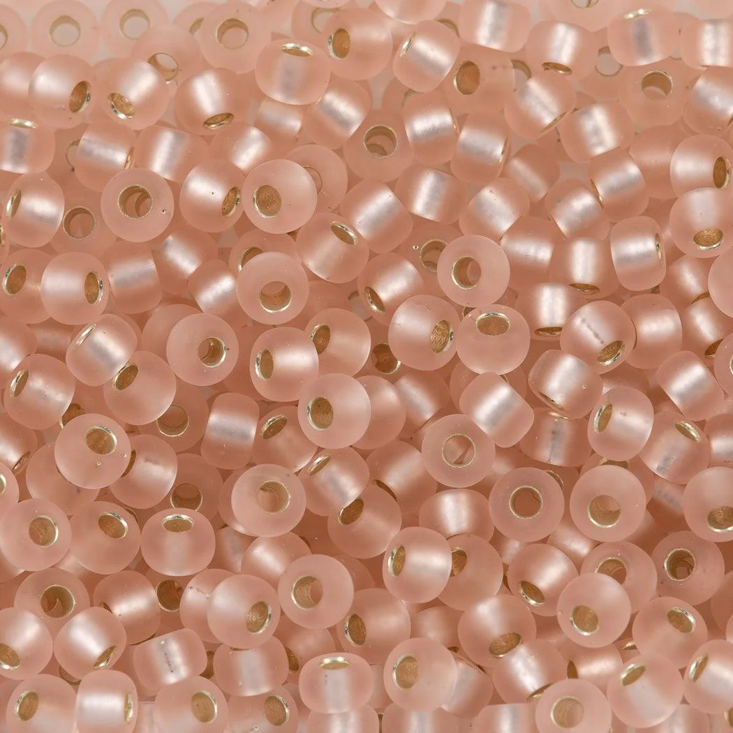 Miyuki rocailles 11-23F Matte silverlined light blush 11/0 (2mm) - 5 gram