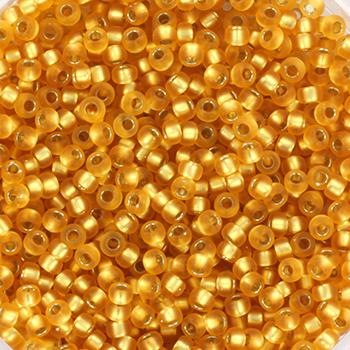 Miyuki rocailles 11-4F Silverlined matte dark gold 11/0 (2mm) - 5 gram